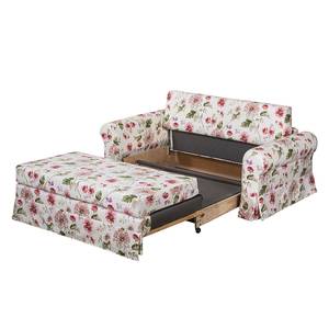 Schlafsofa LATINA Country mit Husse Webstoff - Webstoff Gracia: Creme / Rot - Breite: 185 cm