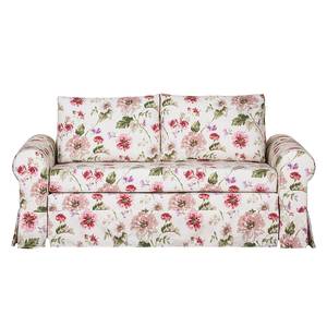 Schlafsofa LATINA Country mit Husse Webstoff - Webstoff Gracia: Creme / Rot - Breite: 205 cm