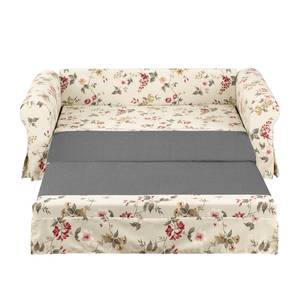 Canapé-lit LATINA Country avec housse Tissu - Tissu Fedra: Crème / Rouge - Largeur : 165 cm