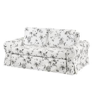 Canapé-lit LATINA Country avec housse Tissu - Tissu Ginevra: Blanc / Gris - Largeur : 185 cm