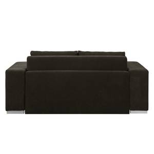 Slaapbank LATINA Basic met XL Armleuning geweven stof - grijs - Chenille Efia: Espresso - Breedte: 196 cm