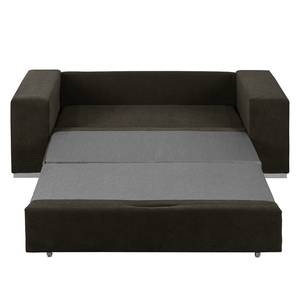 Sofa-lit LATINA Basic avec accoudoir XL Tissu - Gris - Tissu chenille Efia: Espresso - Largeur : 216 cm