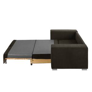 Sofa-lit LATINA Basic avec accoudoir XL Tissu - Gris - Tissu chenille Efia: Espresso - Largeur : 216 cm