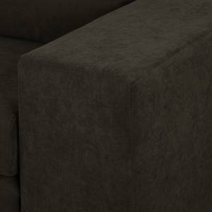 Sofa-lit LATINA Basic avec accoudoir XL Tissu - Gris - Tissu chenille Efia: Espresso - Largeur : 216 cm