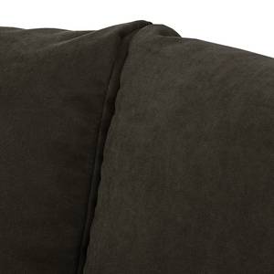 Sofa-lit LATINA Basic avec accoudoir XL Tissu - Gris - Tissu chenille Efia: Espresso - Largeur : 216 cm