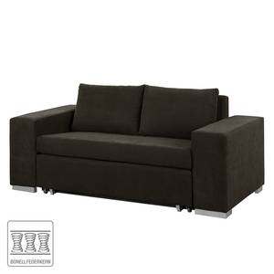 Sofa-lit LATINA Basic avec accoudoir XL Tissu - Gris - Tissu chenille Efia: Espresso - Largeur : 196 cm