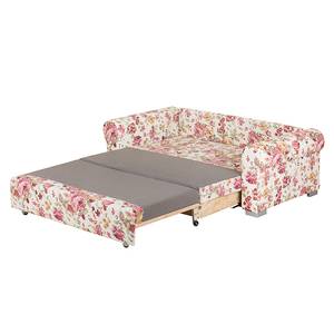 Slaapbank LATINA Basic Country geweven stof - Bont gekleurd - Geweven stof Orgesa: Beige/Pink - Breedte: 165 cm