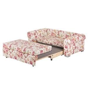 Divano letto LATINA Basic Country Tessuto - Policromo - Tessuto Orgesa: beige/fucsia - Larghezza: 165 cm