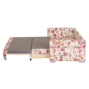 Canapé convertible LATINA Basic Country Tissu - Multicolore - Tissu Orgesa: Beige/Rose vif - Largeur : 165 cm