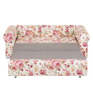 Divano letto LATINA Basic Country Tessuto - Policromo - Tessuto Orgesa: beige/fucsia - Larghezza: 185 cm