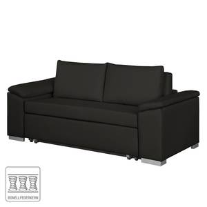 Sofa letto LATINA con bracciolo sloping Tessuto Doran: nero - Larghezza: 170 cm