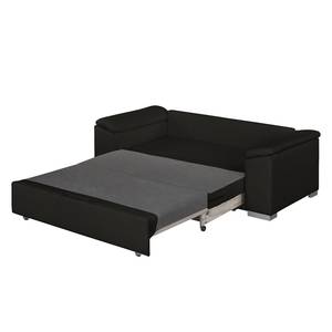 Schlafsofa LATINA mit schräger Armlehne Webstoff - Stoff Doran: Schwarz - Breite: 210 cm