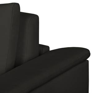 Canapé-lit LATINA avec accoudoir incliné Aspect cuir vieilli - Tissu Doran : Noir - Largeur : 210 cm
