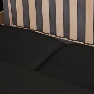 Canapé-lit LATINA avec accoudoir incliné Aspect cuir vieilli - Tissu Doran : Noir - Largeur : 170 cm