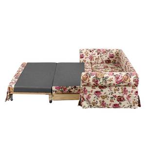 Canapé-lit LATINA Country avec housse Tissu - Beige / Rouge - Tissu Ginevra: Beige / Rouge - Largeur : 165 cm