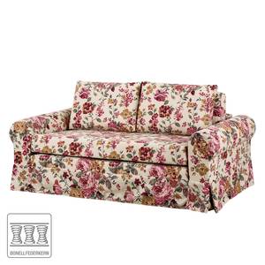 Canapé-lit LATINA Country avec housse Tissu - Beige / Rouge - Tissu Ginevra: Beige / Rouge - Largeur : 165 cm