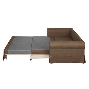 Canapé-lit LATINA Country avec housse Tissu - Tissu Doran : Marron - Largeur : 165 cm