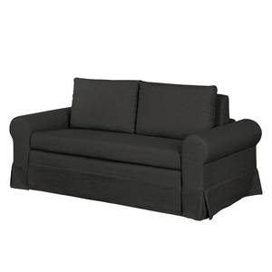 Schlafsofa LATINA Country mit Husse Webstoff - Stoff Doran: Schwarz - Breite: 205 cm