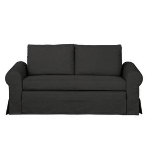 Canapé-lit LATINA Country avec housse Tissu - Tissu Doran : Noir - Largeur : 185 cm