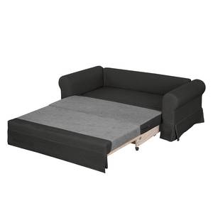 Canapé-lit LATINA Country avec housse Tissu - Tissu Doran : Noir - Largeur : 205 cm