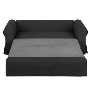 Canapé-lit LATINA Country avec housse Tissu - Tissu Doran : Noir - Largeur : 185 cm