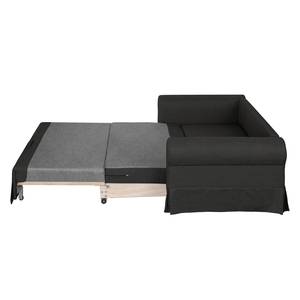 Canapé-lit LATINA Country avec housse Tissu - Tissu Doran : Noir - Largeur : 165 cm