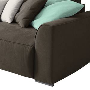 Schlafsofa Lussan Webstoff Braun - Grau - Grün - Textil - 250 x 87 x 129 cm