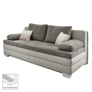 Schlafsofa Melsonby Kunstleder / Microfaser - Cappuccino / Champagnermetallic