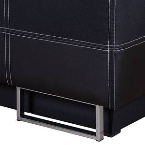 Schlafsofa Metropolis Webstoff/Kunstleder Schwarz