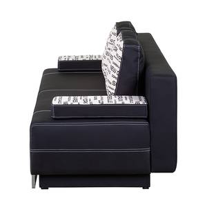 Canapé convertible Metropolis Tissu / Imitation cuir Noir