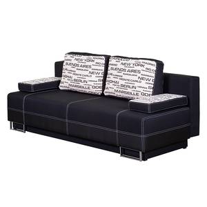 Schlafsofa Metropolis Webstoff/Kunstleder Schwarz