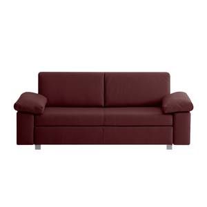 Schlafsofa Plaza Echtleder Bordeaux - Breite: 172 cm - Armlehne verstellbar