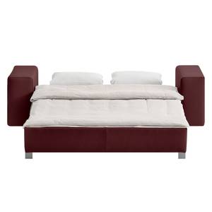 Schlafsofa Plaza Echtleder Echtleder - Bordeaux - Breite: 178 cm - Keine Funktion