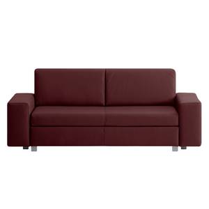 Schlafsofa Plaza Echtleder Echtleder - Bordeaux - Breite: 198 cm - Keine Funktion