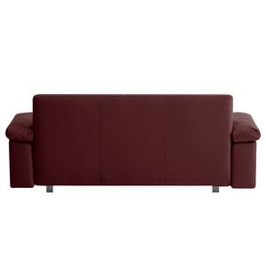 Schlafsofa Plaza Echtleder Bordeaux - Breite: 222 cm - Armlehne verstellbar