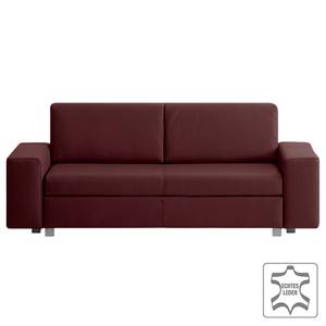 Schlafsofa Plaza Echtleder Echtleder - Bordeaux - Breite: 228 cm - Keine Funktion