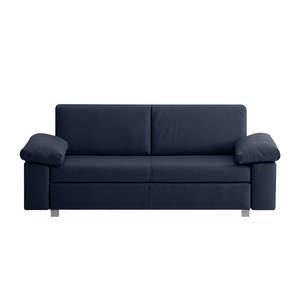 Canapé convertible Plaza Cuir véritable - Bleu foncé - Largeur : 172 cm - Accoudoir réglable