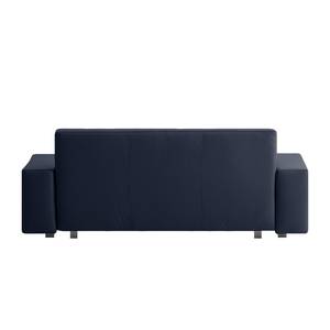 Slaapbank Plaza echt leer - Donkerblauw - Breedte: 178 cm - Geen functie