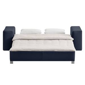 Canapé convertible Plaza Cuir véritable - Bleu foncé - Largeur : 178 cm - Sans fonction