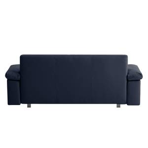 Canapé convertible Plaza Cuir véritable - Bleu foncé - Largeur : 192 cm - Accoudoir réglable