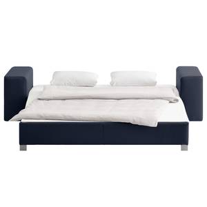 Canapé convertible Plaza Cuir véritable - Bleu foncé - Largeur : 198 cm - Sans fonction