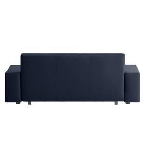 Slaapbank Plaza echt leer - Donkerblauw - Breedte: 198 cm - Geen functie