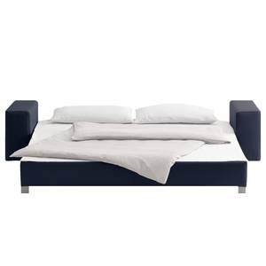 Canapé convertible Plaza Cuir véritable - Bleu foncé - Largeur : 228 cm - Sans fonction