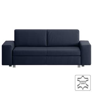 Schlafsofa Plaza Echtleder Dunkelblau - Breite: 228 cm - Keine Funktion