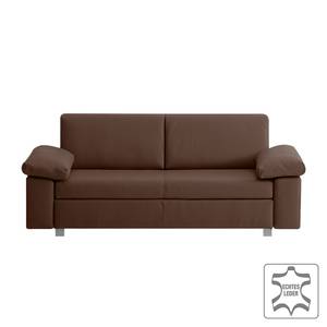 Schlafsofa Plaza Echtleder Echtleder - Espresso - Breite: 172 cm - Armlehne verstellbar