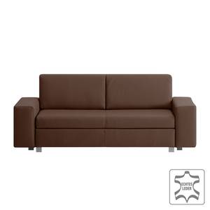 Schlafsofa Plaza Echtleder Espresso - Breite: 178 cm - Keine Funktion