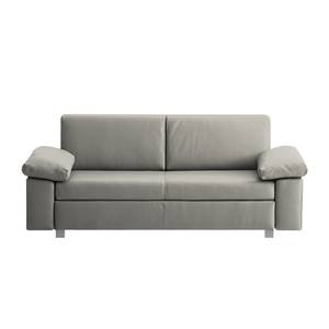 Divano letto Plaza Vera pelle - Grigio - Larghezza: 172 cm - Bracciolo regolabile