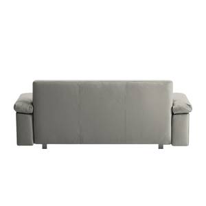 Divano letto Plaza Vera pelle - Grigio - Larghezza: 172 cm - Bracciolo regolabile