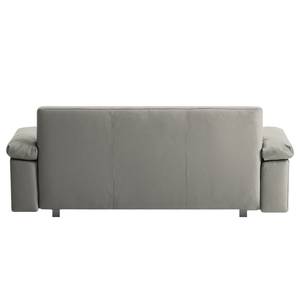 Divano letto Plaza Vera pelle - Grigio - Larghezza: 222 cm - Bracciolo regolabile