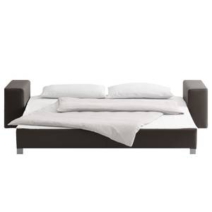 Schlafsofa Plaza Echtleder Bisonbraun - Breite: 228 cm - Keine Funktion